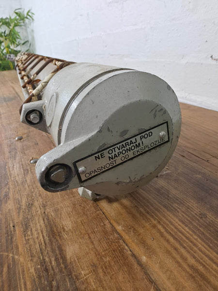 Large Vintage Industrial Caged Factory Explosion Bulk Head Ceiling Strip Light