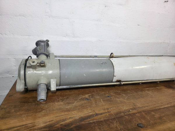 Large Vintage Industrial Caged Factory Explosion Bulk Head Ceiling Strip Light