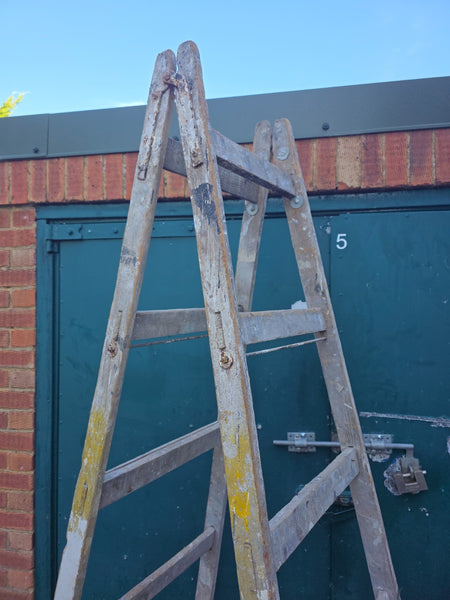 Vintage French Pine Wooden Trestle Ladders Shelving Wedding Display
