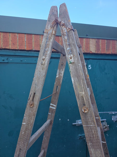 Vintage French Pine Wooden Trestle Ladders Shelving Wedding Display