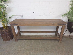 Vintage Rustic Teak Wooden Hallway Dining Garden Bench Seat