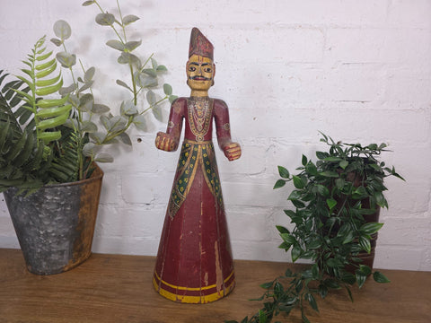 Vintage Hand Carved Indian Wooden Sculpture