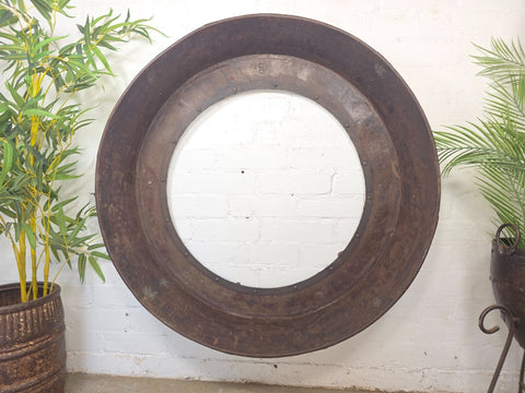 Xl Large Reclaimed Round Porthole Garden Window Mirror Painting Frame