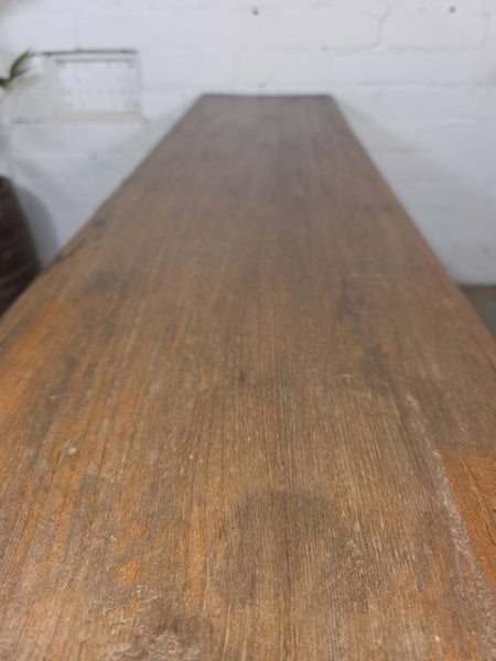 Vintage Rustic Teak Wooden Hallway Dining Garden Bench Seat