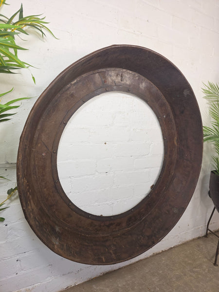 Xl Large Reclaimed Round Porthole Garden Window Mirror Painting Frame