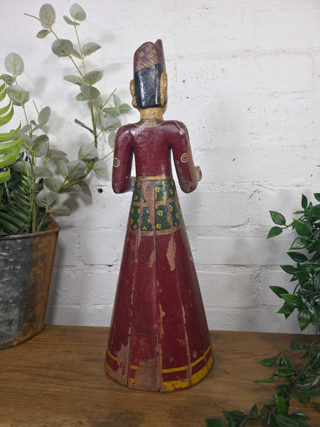 Vintage Hand Carved Indian Wooden Sculpture