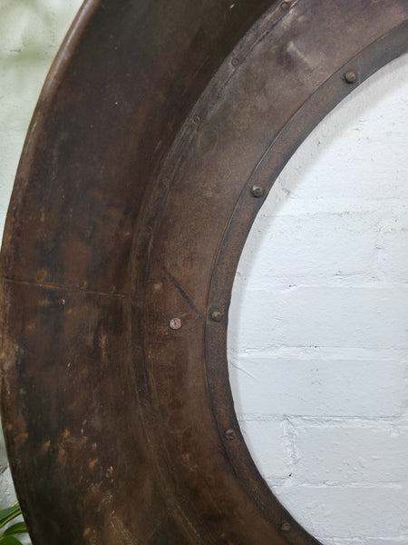 Xl Large Reclaimed Round Porthole Garden Window Mirror Painting Frame