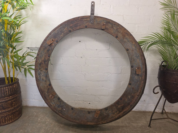 Xl Large Reclaimed Round Porthole Garden Window Mirror Painting Frame