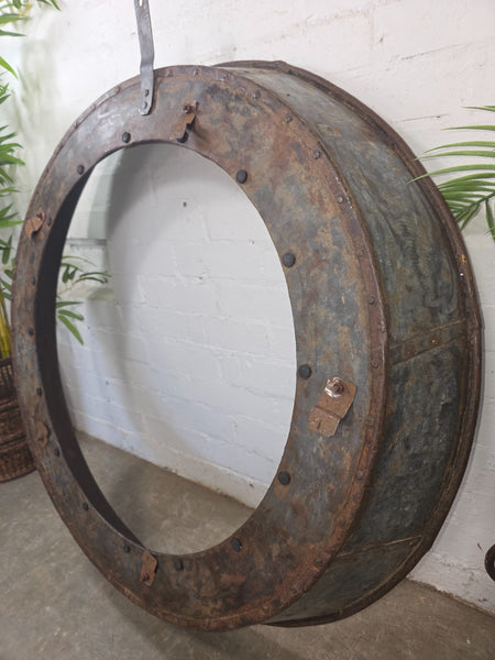 Xl Large Reclaimed Round Porthole Garden Window Mirror Painting Frame