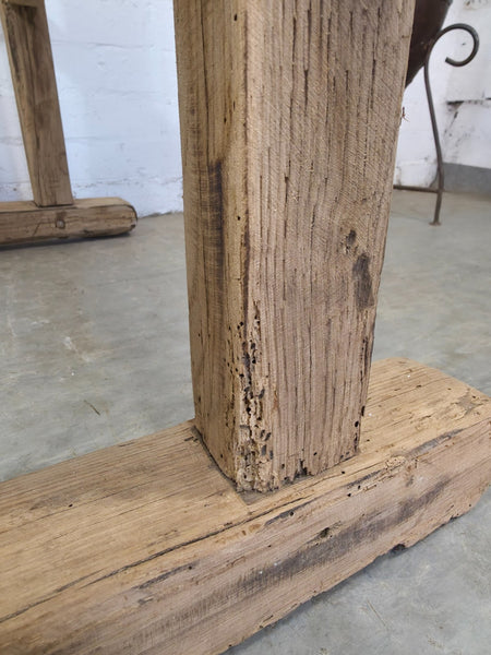 Antique Rustic Primitive Wabi Sabi Hungarian Wooden Dough Bowl Trough Stand