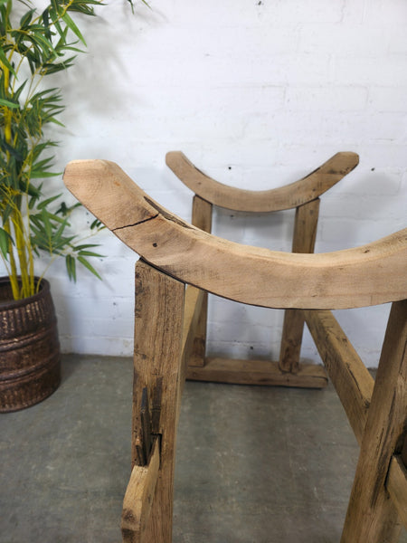 Antique Rustic Primitive Wabi Sabi Hungarian Wooden Dough Bowl Trough Stand