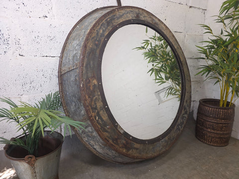 Xl Large Reclaimed Round Porthole Home Garden Mirror