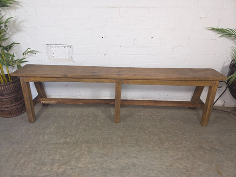 Vintage Rustic Teak Wooden Hallway Dining Garden Bench Seat