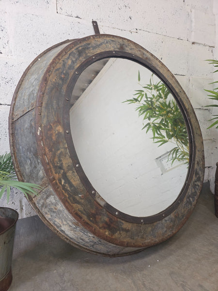 Xl Large Reclaimed Round Porthole Home Garden Mirror