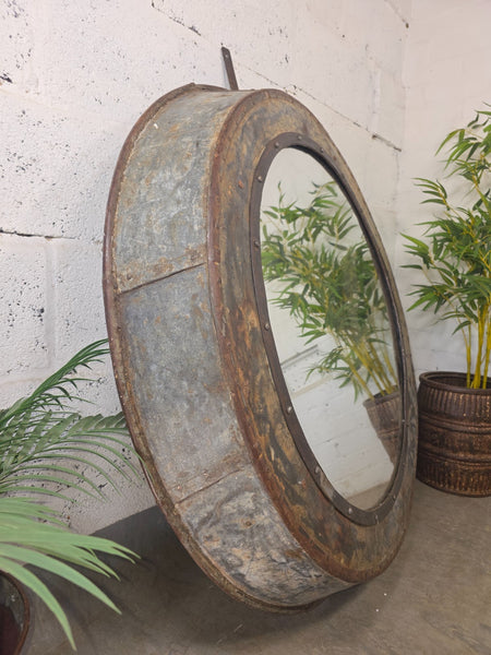 Xl Large Reclaimed Round Porthole Home Garden Mirror