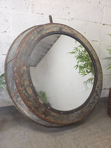 Xl Large Reclaimed Round Porthole Home Garden Mirror