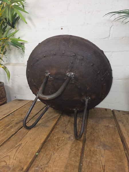 Antique Original Indian Riveted Kadai Fire Pit BBQ Drinks Ice Cooler Planter