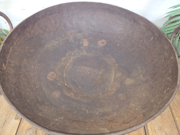 Antique Original Indian Riveted Kadai Fire Pit BBQ Drinks Ice Cooler Planter