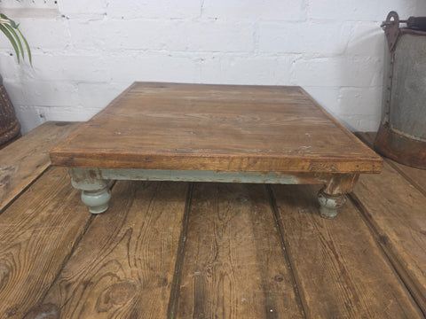 Vintage Antique Rustic Wabi Sabi Primitive Indian Low Wooden Bajot Table