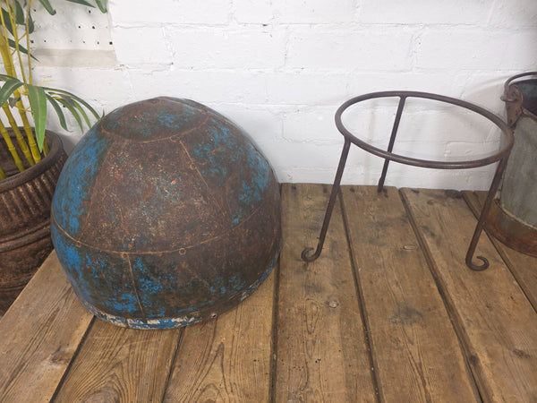 Large Heavy Duty Riveted Iron Indian Kadai Fire Pit Garden Planter Drinks Cooler