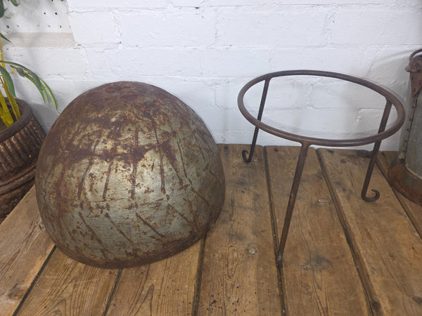 Large Heavy Duty Riveted Iron Indian Kadai Fire Pit Garden Planter Drinks Cooler