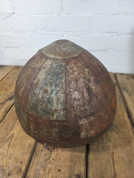 Vintage Indian Rustic Riveted Iron Metal Plant Pot Garden Planter Hanging Basket