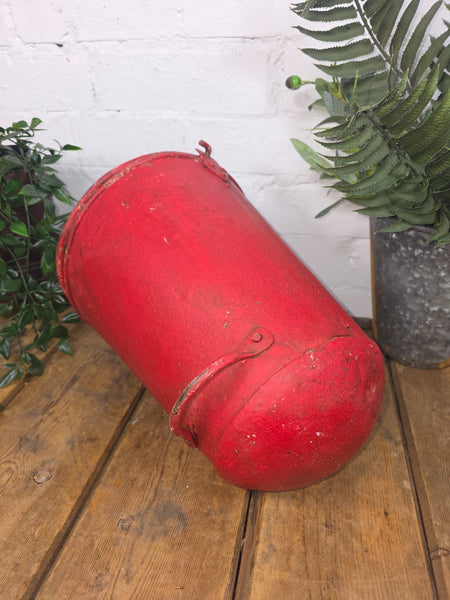 Vintage Rustic industrial Metal Fire Bucket Garden Planter Tub Hanging Basket