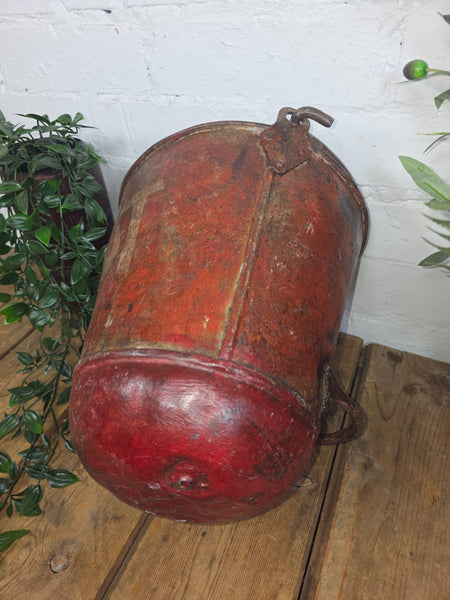 Vintage Rustic industrial Metal Fire Bucket Garden Planter Tub Hanging Basket