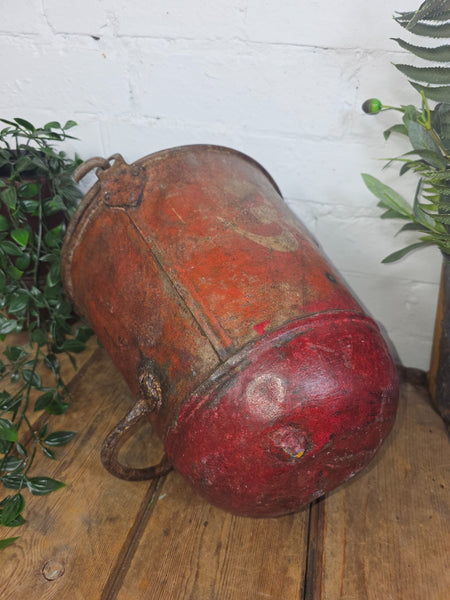 Vintage Rustic industrial Metal Fire Bucket Garden Planter Tub Hanging Basket