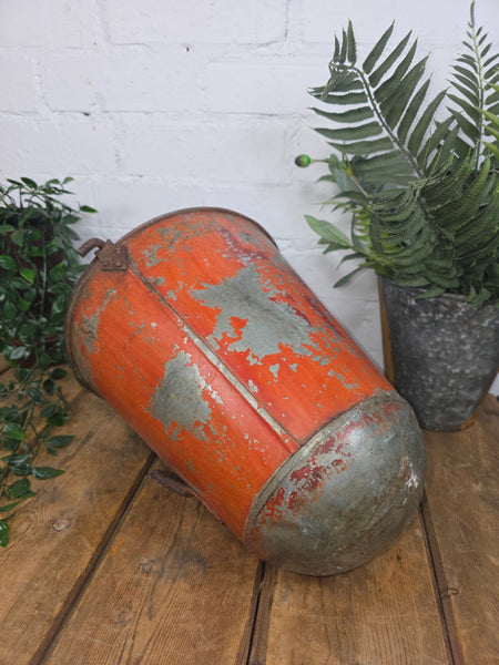 Vintage Rustic industrial Metal Fire Bucket Garden Planter Tub Hanging Basket