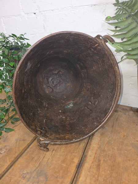 Vintage Rustic industrial Metal Fire Bucket Garden Planter Tub Hanging Basket