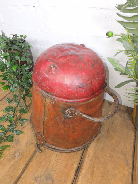 Vintage Rustic industrial Metal Fire Bucket Garden Planter Tub Hanging Basket