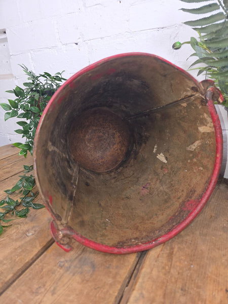 Vintage Rustic industrial Metal Fire Bucket Garden Planter Tub Hanging Basket