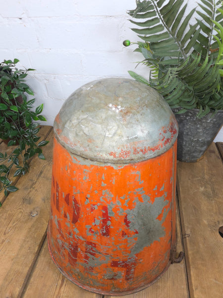 Vintage Rustic industrial Metal Fire Bucket Garden Planter Tub Hanging Basket