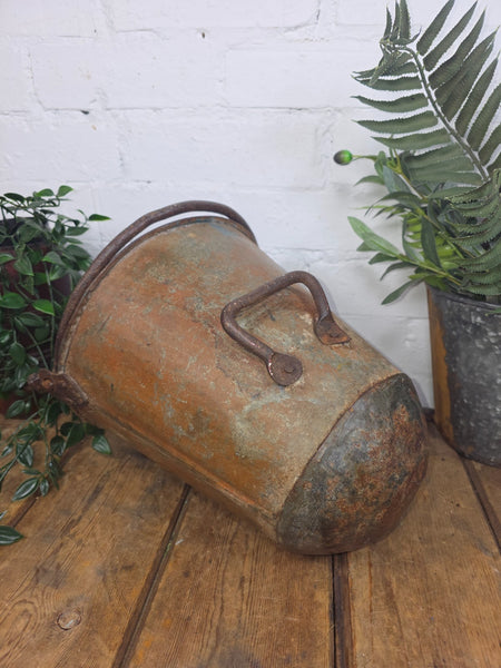 Vintage Rustic industrial Metal Fire Bucket Garden Planter Tub Hanging Basket