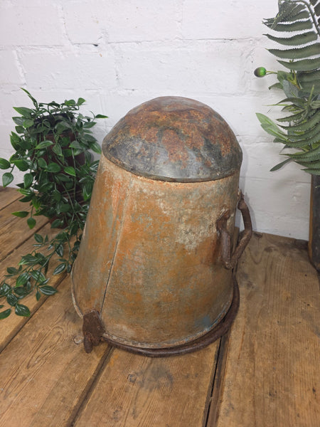 Vintage Rustic industrial Metal Fire Bucket Garden Planter Tub Hanging Basket