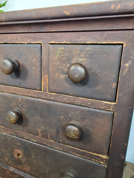 Antique Wooden Miniature Engineers Watchmakers Chest of Drawers Tool Box