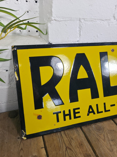 Vintage Raleigh All Steel Bicycle Enamel Advertising Sign Raleigh Chopper