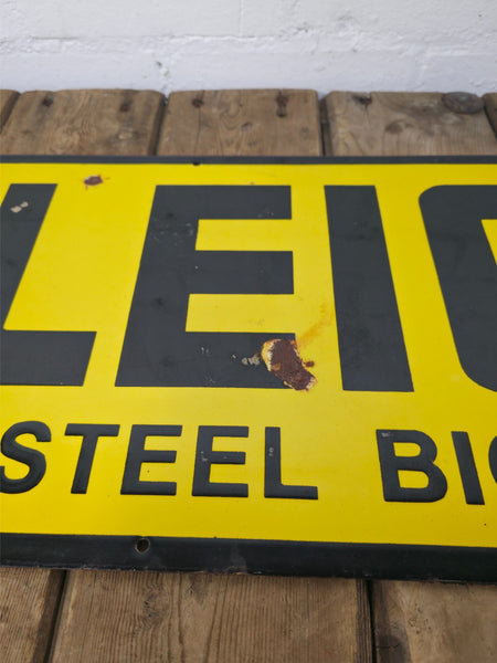 Vintage Raleigh All Steel Bicycle Enamel Advertising Sign Raleigh Chopper