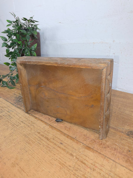Vintage Rustic Indian Hand Carved Architectural Wall Shelf Plinth