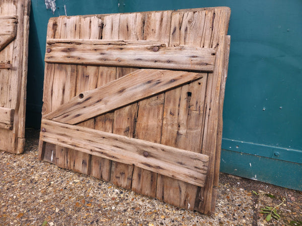 Pair Vintage Wabi Sabi French Wooden Barn Stable Doors
