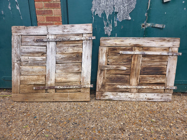 Pair Vintage Wabi Sabi French Wooden Barn Stable Doors