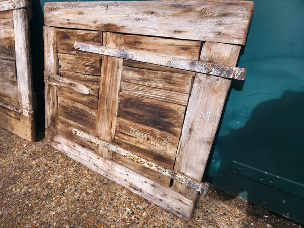 Pair Vintage Wabi Sabi French Wooden Barn Stable Doors