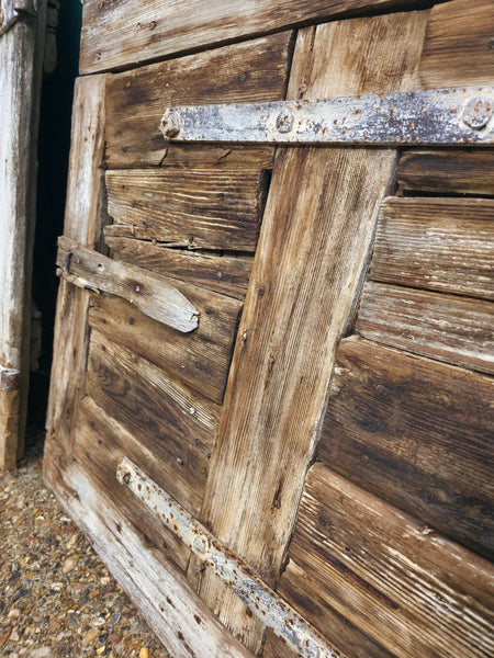 Pair Vintage Wabi Sabi French Wooden Barn Stable Doors