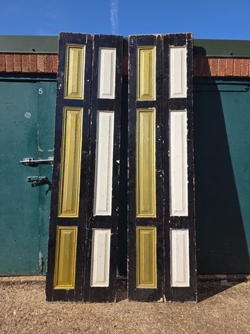 Vintage French Wooden Pine Bi Folding Window Door Shutters Screen Room Divider
