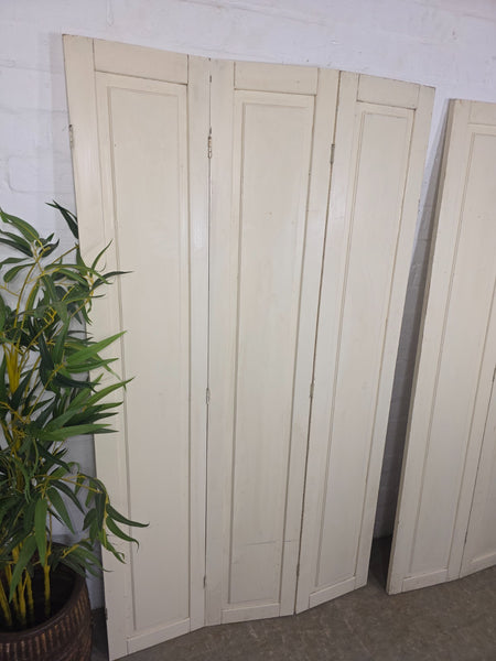 Vintage French Wooden Pine Bi Folding Window Door Shutters Screen Room Divider