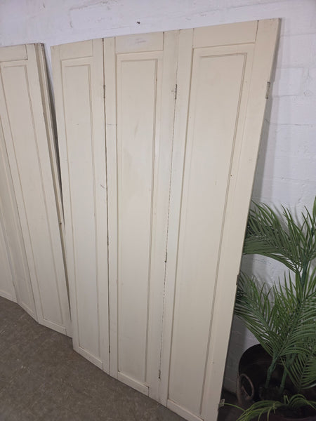 Vintage French Wooden Pine Bi Folding Window Door Shutters Screen Room Divider