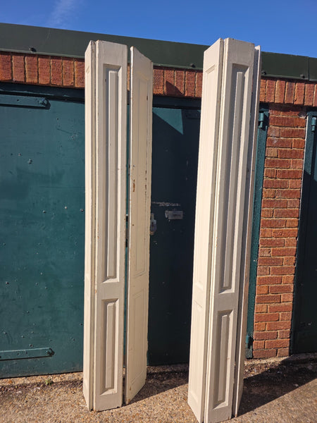 Vintage French Wooden Pine Bi Folding Window Door Shutters Screen Room Divider