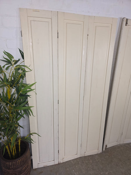Vintage French Wooden Pine Bi Folding Window Door Shutters Screen Room Divider