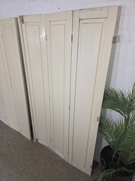 Vintage French Wooden Pine Bi Folding Window Door Shutters Screen Room Divider